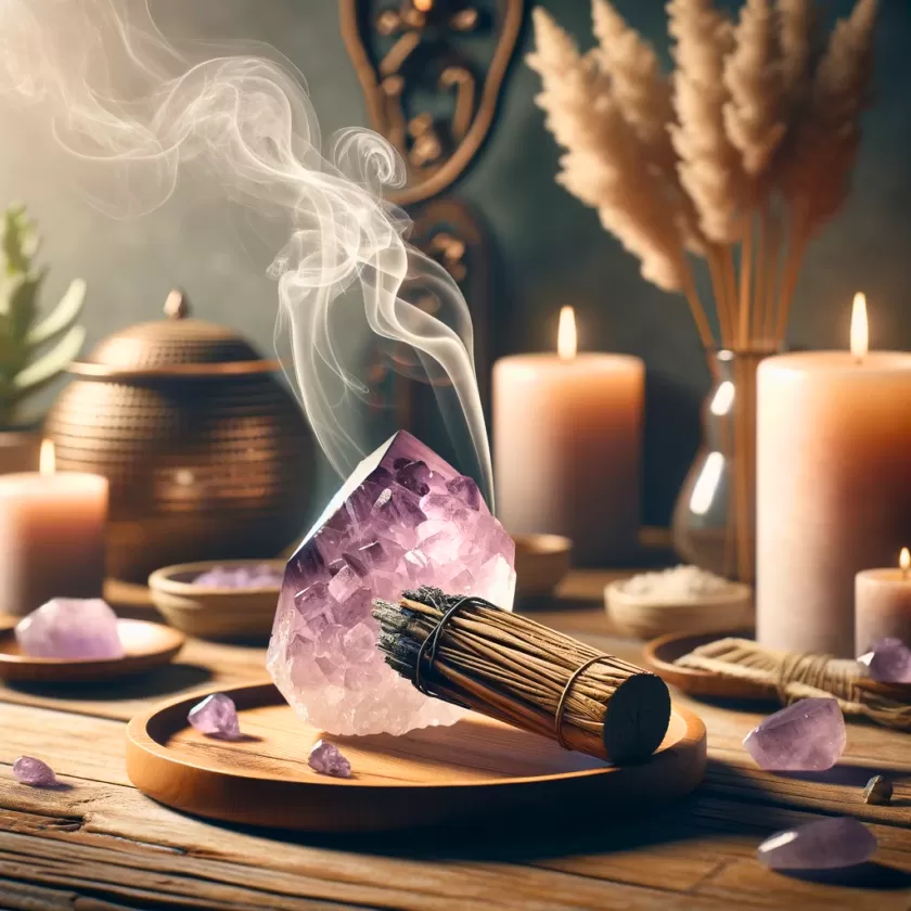 Charging crystals by smudging.