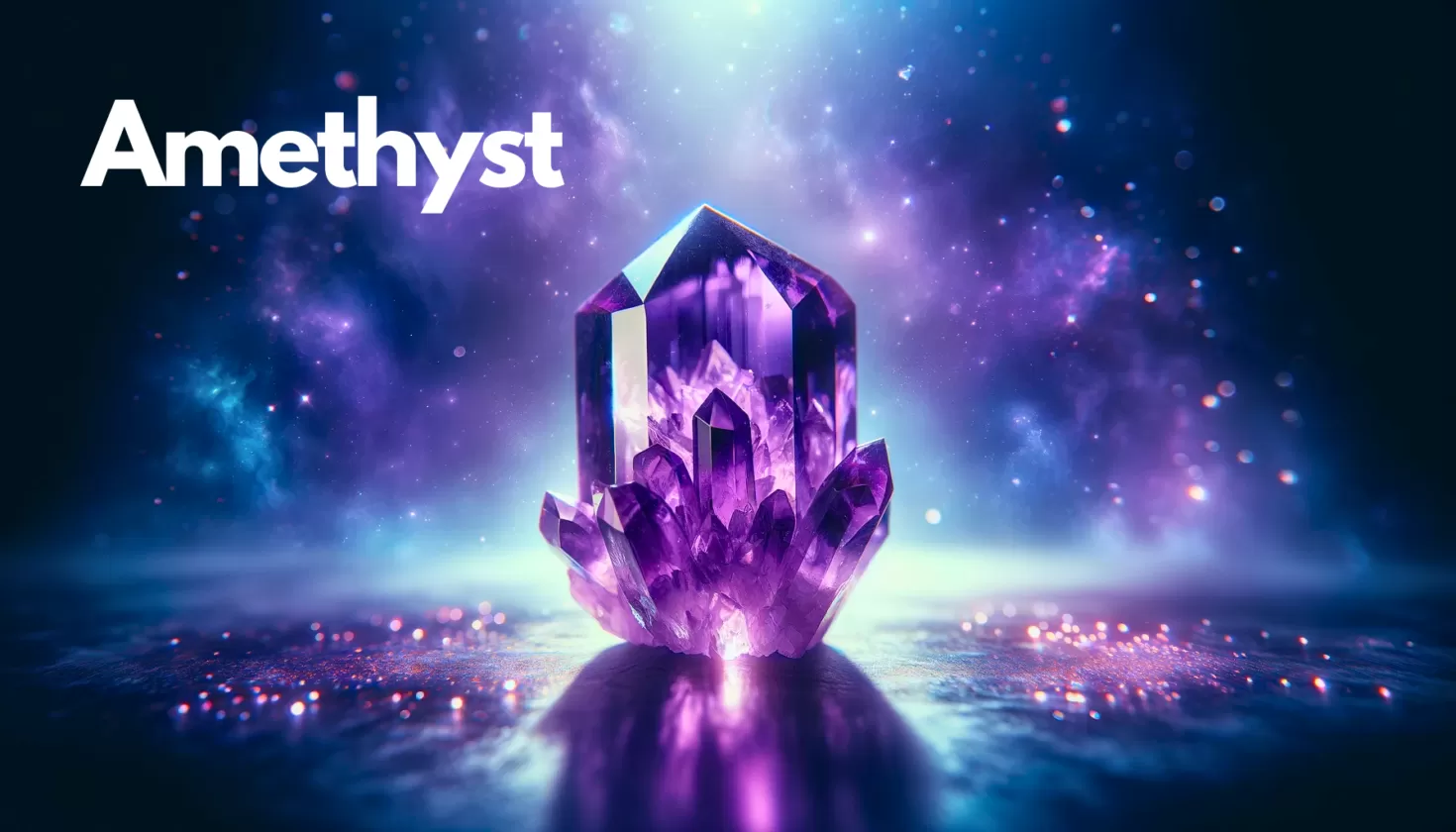 Featured Image for Amethyst Meaning. Gorgeous Wide Image of an Amethyst, vibrant background.
