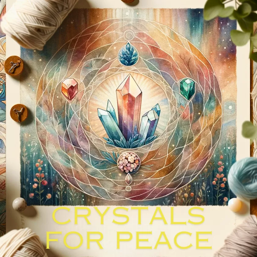 Picture of a painting of Healing Crystals in an aesthetically pleasing way