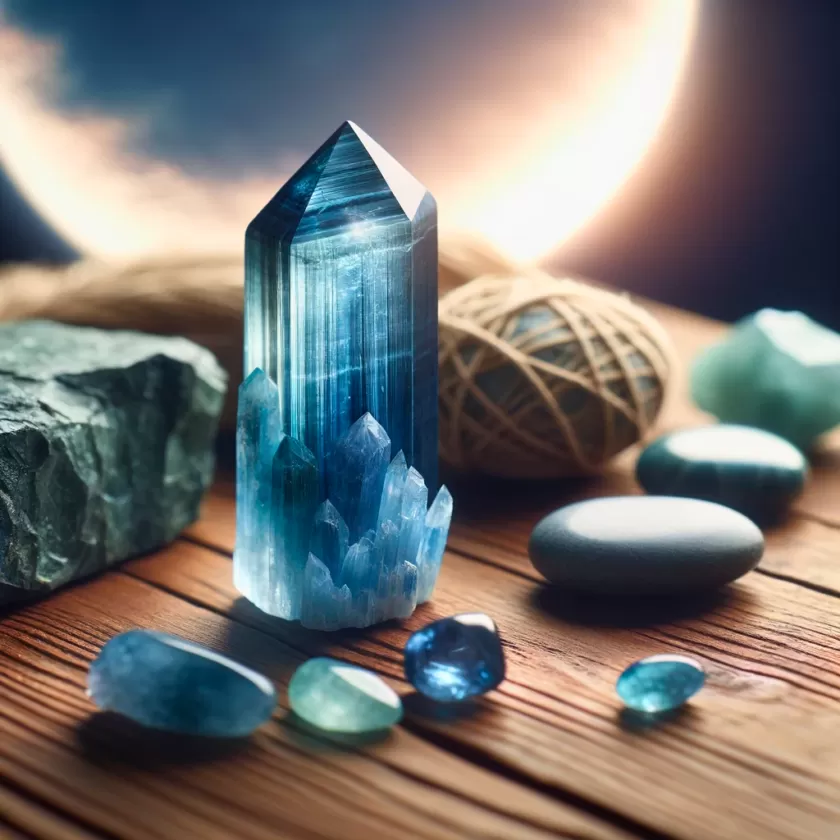 Charge your crystals: Kyanite Crystals in the moonlight