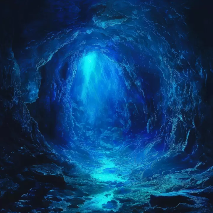 Dark Cave with blue aura