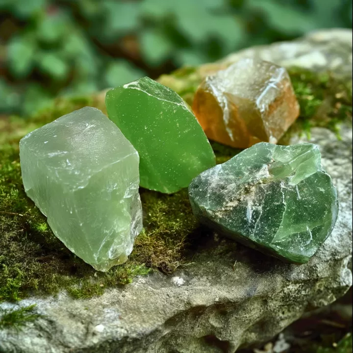Green Gems on A Rock