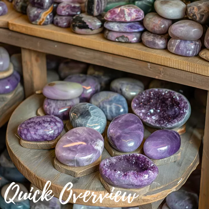 Purple gems in a shop