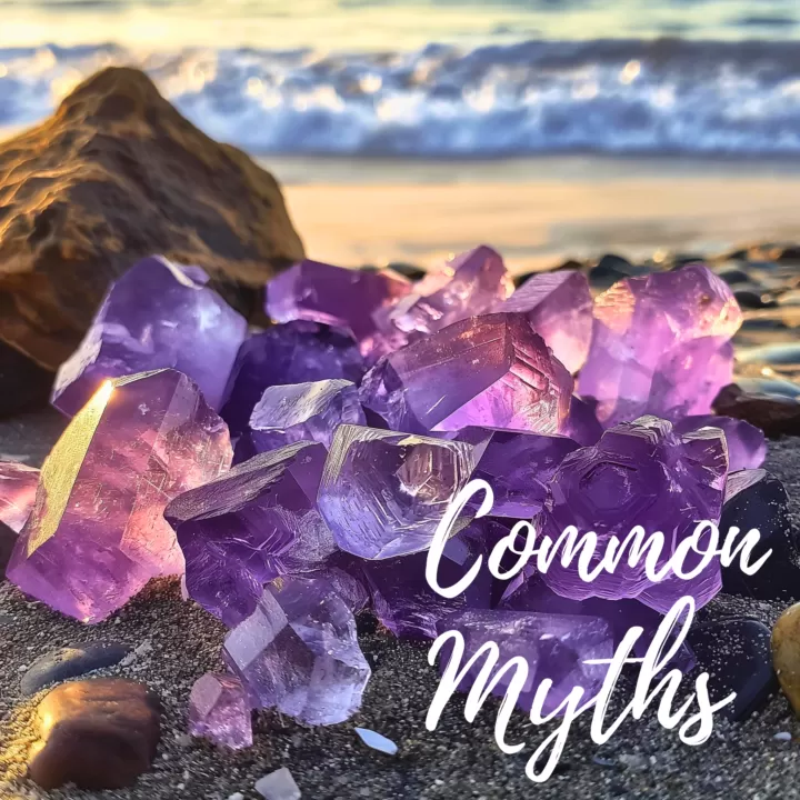 Purple gems on a beach