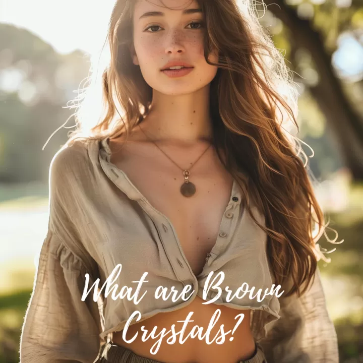 Female wearing Brown Crystals