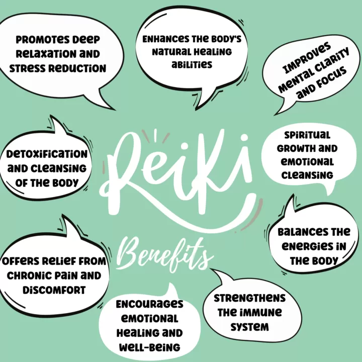 Written text of 9 benefits of Reiki