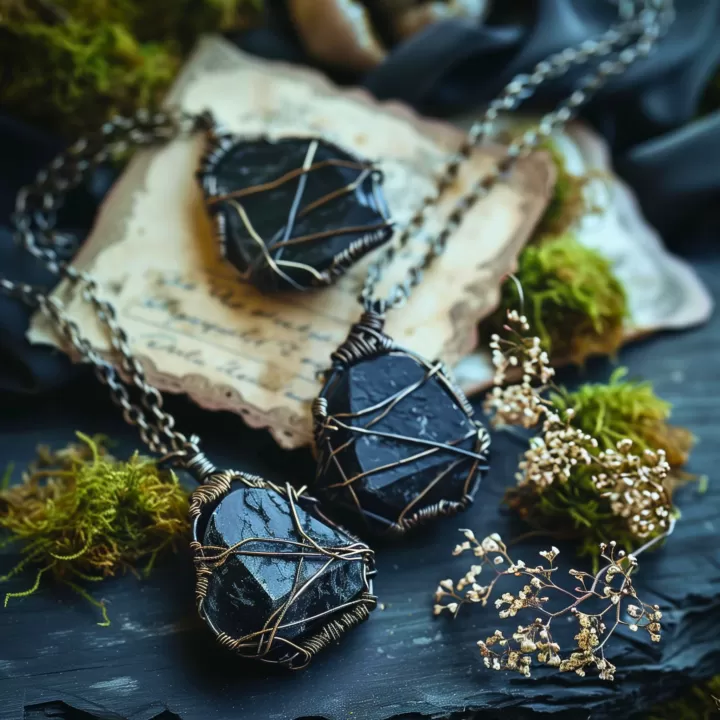 3 Black Obsidian necklaces